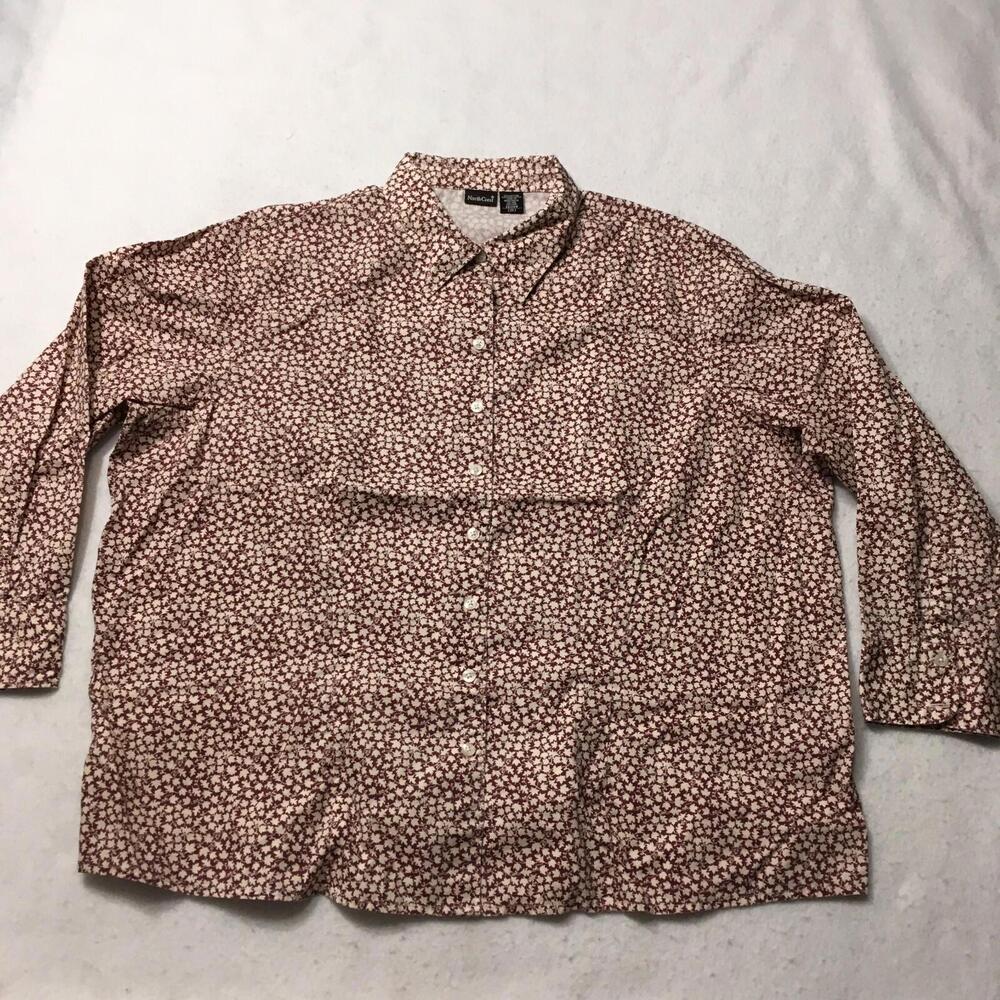 Northcrest Blouse Woman's 22-24W  Short Sleeve Cotton Cowgirl Farmer